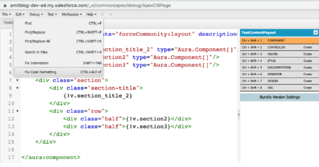 working on Salesforce code